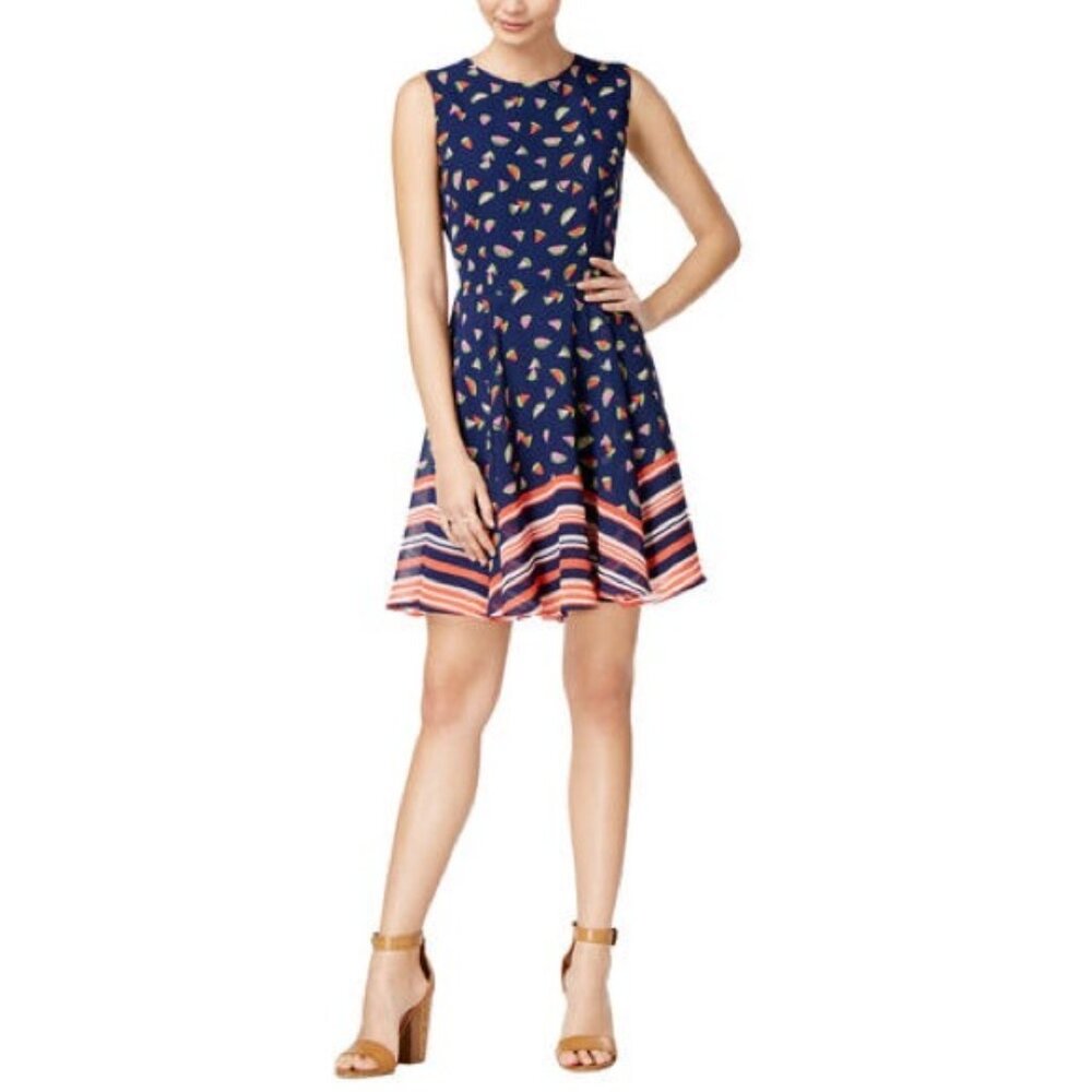 S Maison Jules Sleeveless Watermelon Print Fit Flare Dress